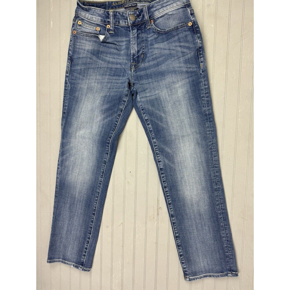 American Eagle Size 28x28 Mens Jeans (Actual Inseam 26.5) Slim Straight Flex4